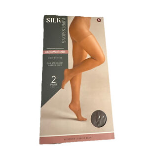 Silk Impressions High Waisted High Support 40 Denier Coffee Bean -2 Pairs